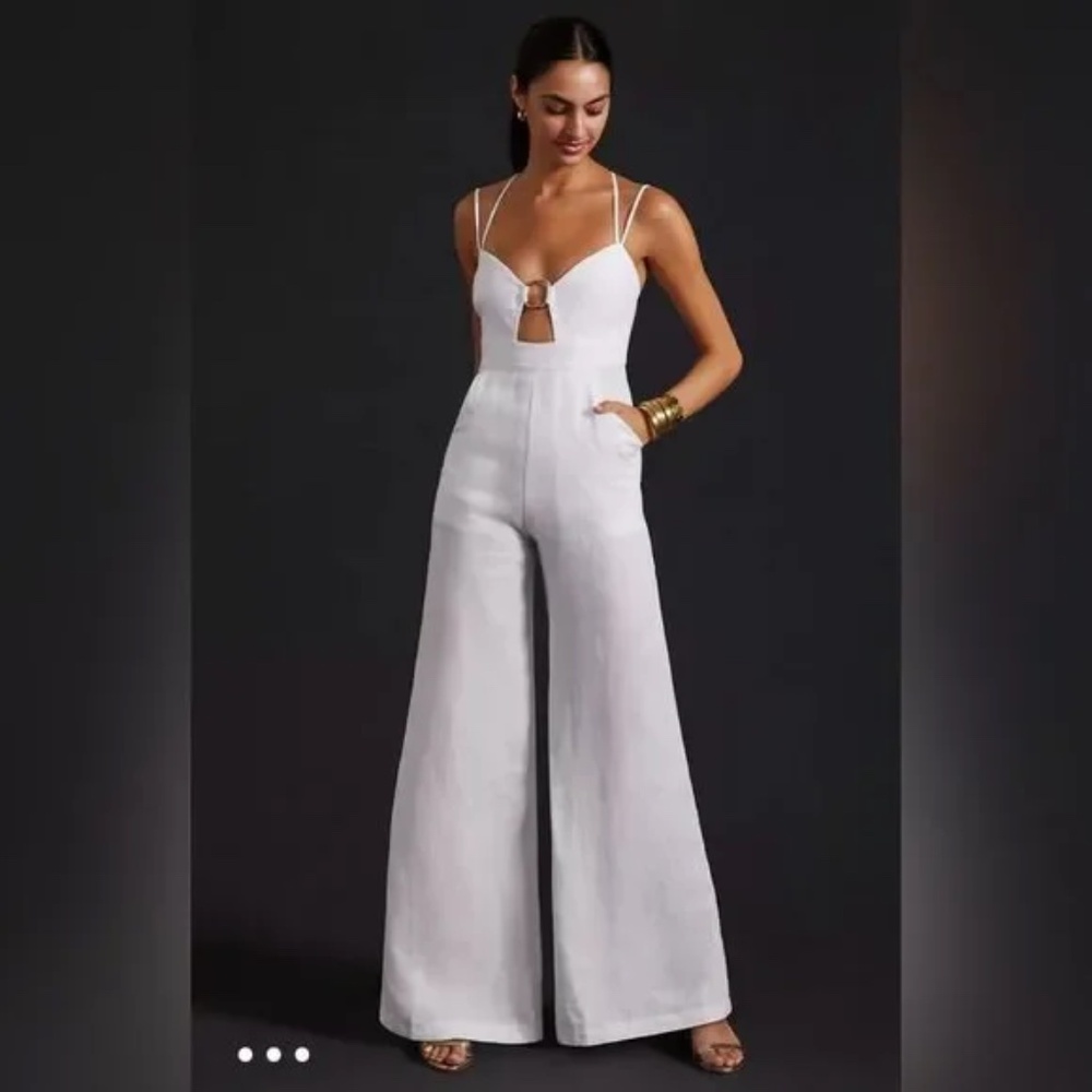 Rumer Byron Linen Jumpsuit In White size M NWOT - Picture 15 of 15